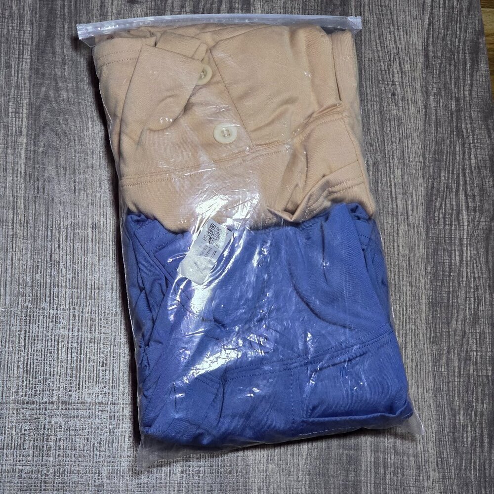 2 Pair Light Weight Pants - Blue and Tan - Medium - Picture 3 of 8
